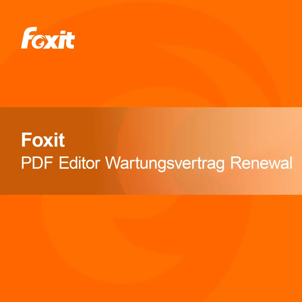 Fornyelse av Foxit PDF Editor vedlikeholdsavtale