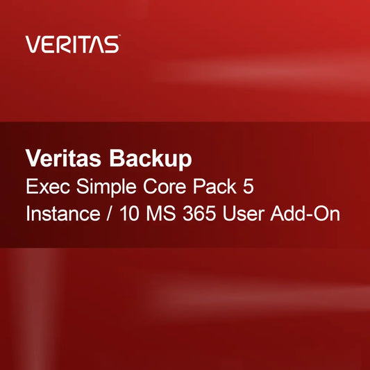 Veritas Backup Exec Simple Core Pack 5 instans / 10 MS 365 bruker tillegg