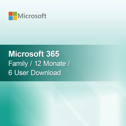 Microsoft 365 Family / 12 måneder / 6 brukere nedlasting