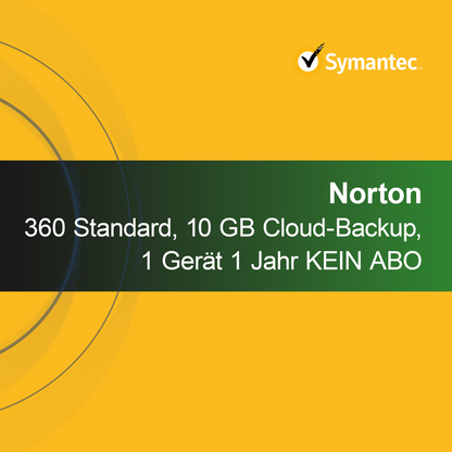 Norton 360 Standard, 10 GB sky-sikkerhetskopi, 1 enhet 1 år INGEN ABONNEMENT